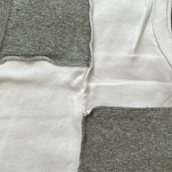LIKE NEW! Cropped patchwork tank top - Picture 2 of 3